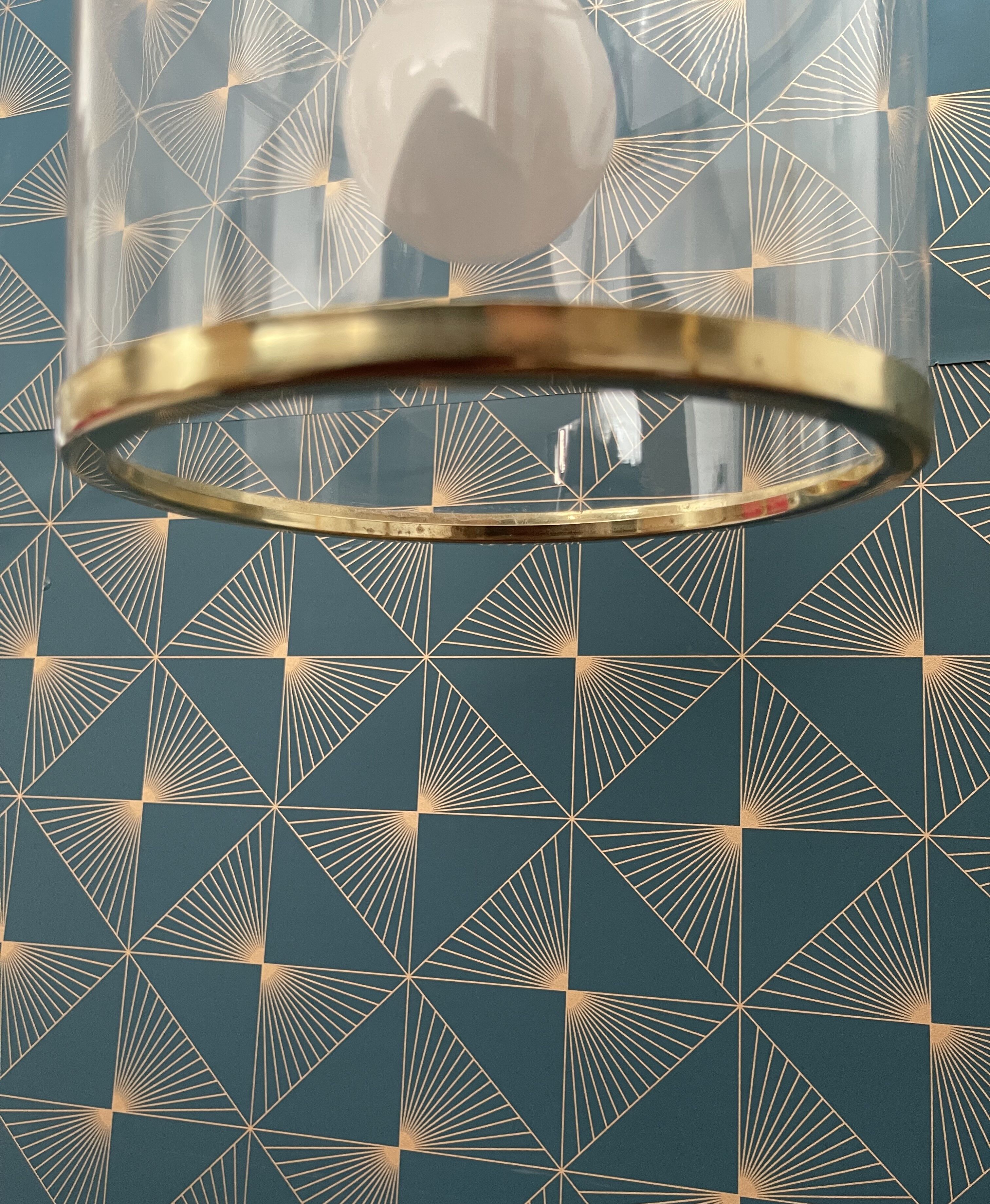 Brass lantern chandelier