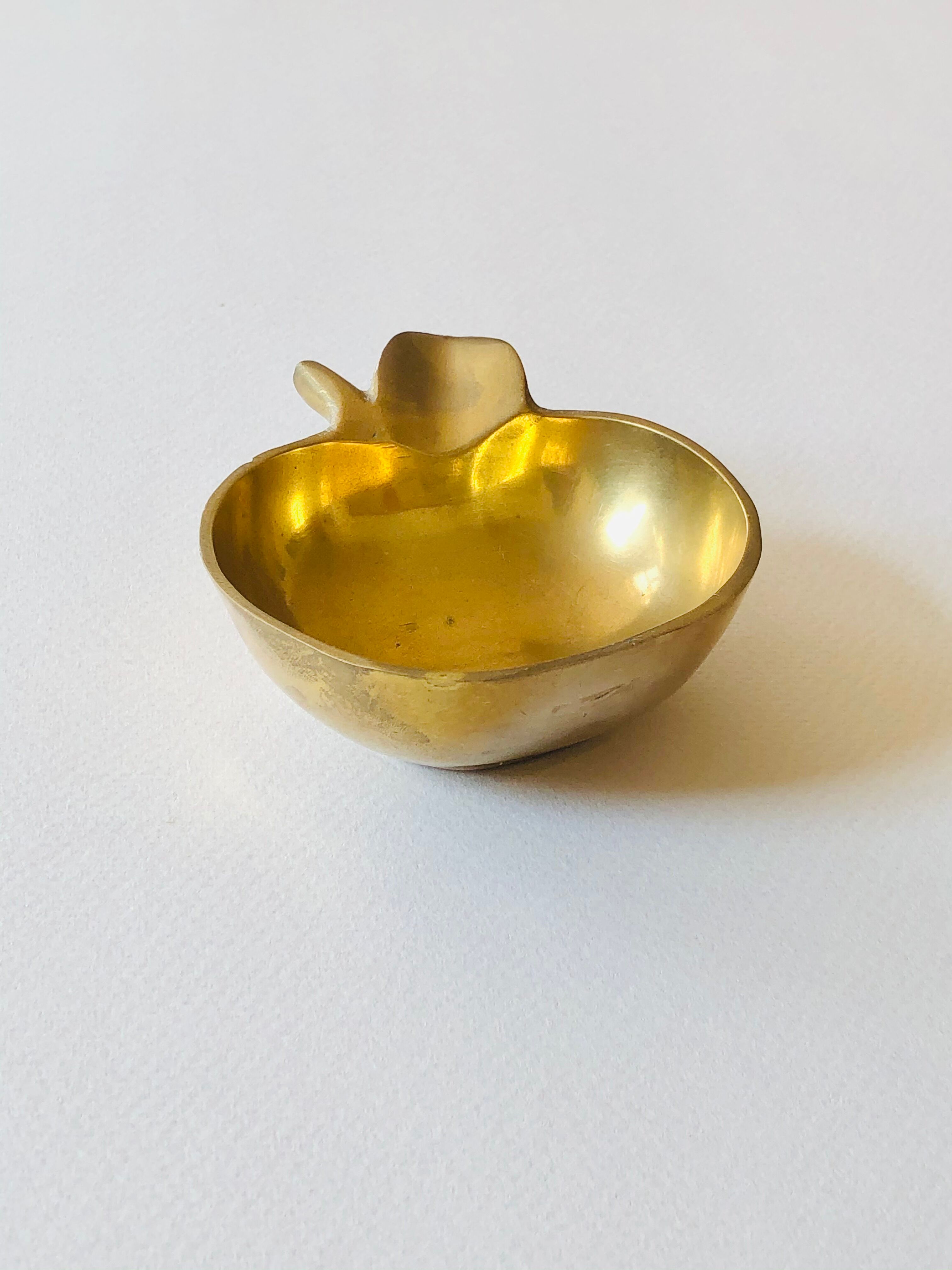Brass apple trinket bowl