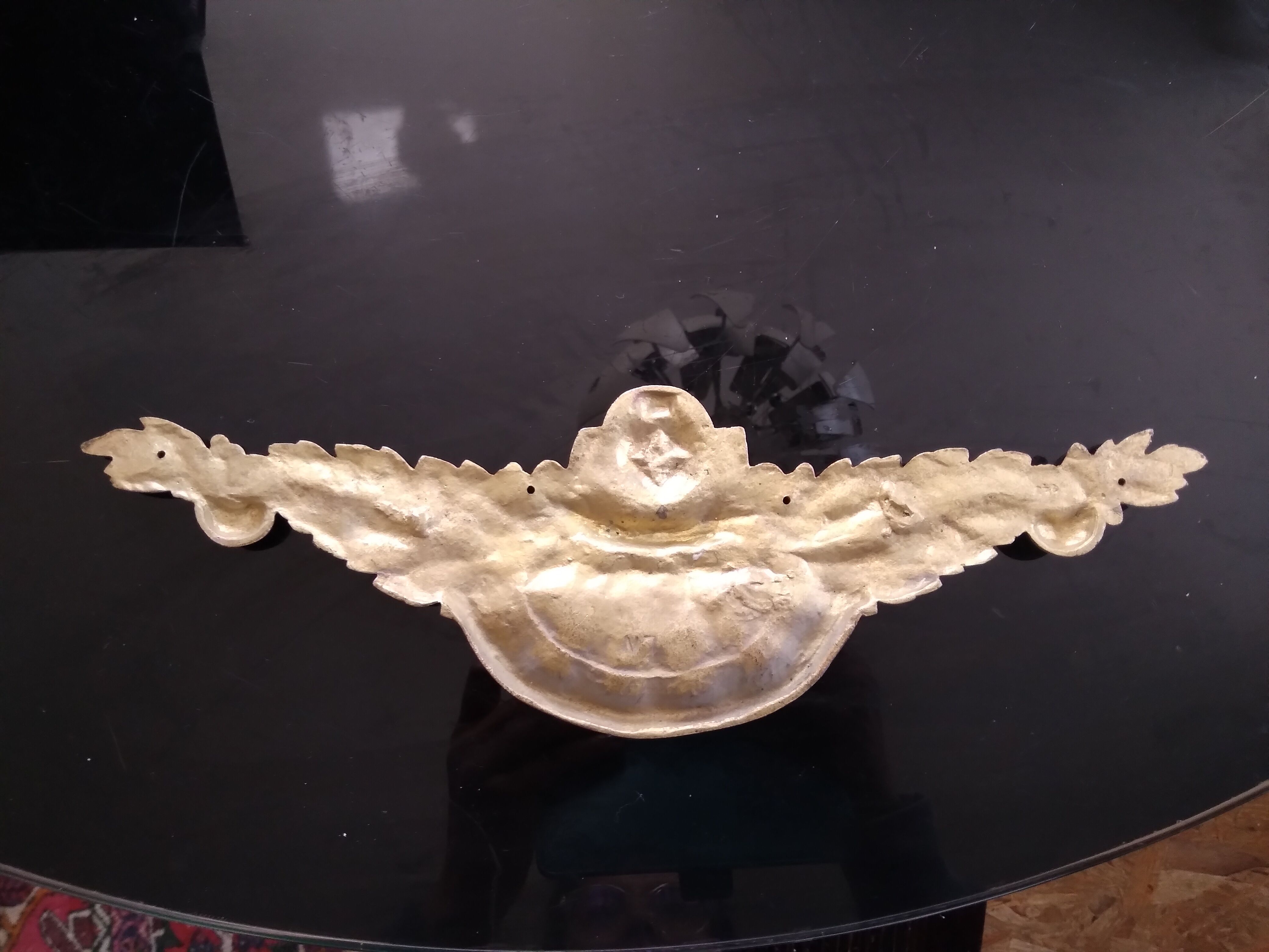 Gilded bronze pediment