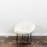 Mid century white boucle armchair 1950's