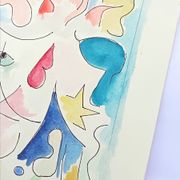 Peinture abstraite originale – composition poétique – 24 x 34 cm