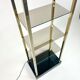 Brass and smoked glass shelf, Belgian chrome, 1980.