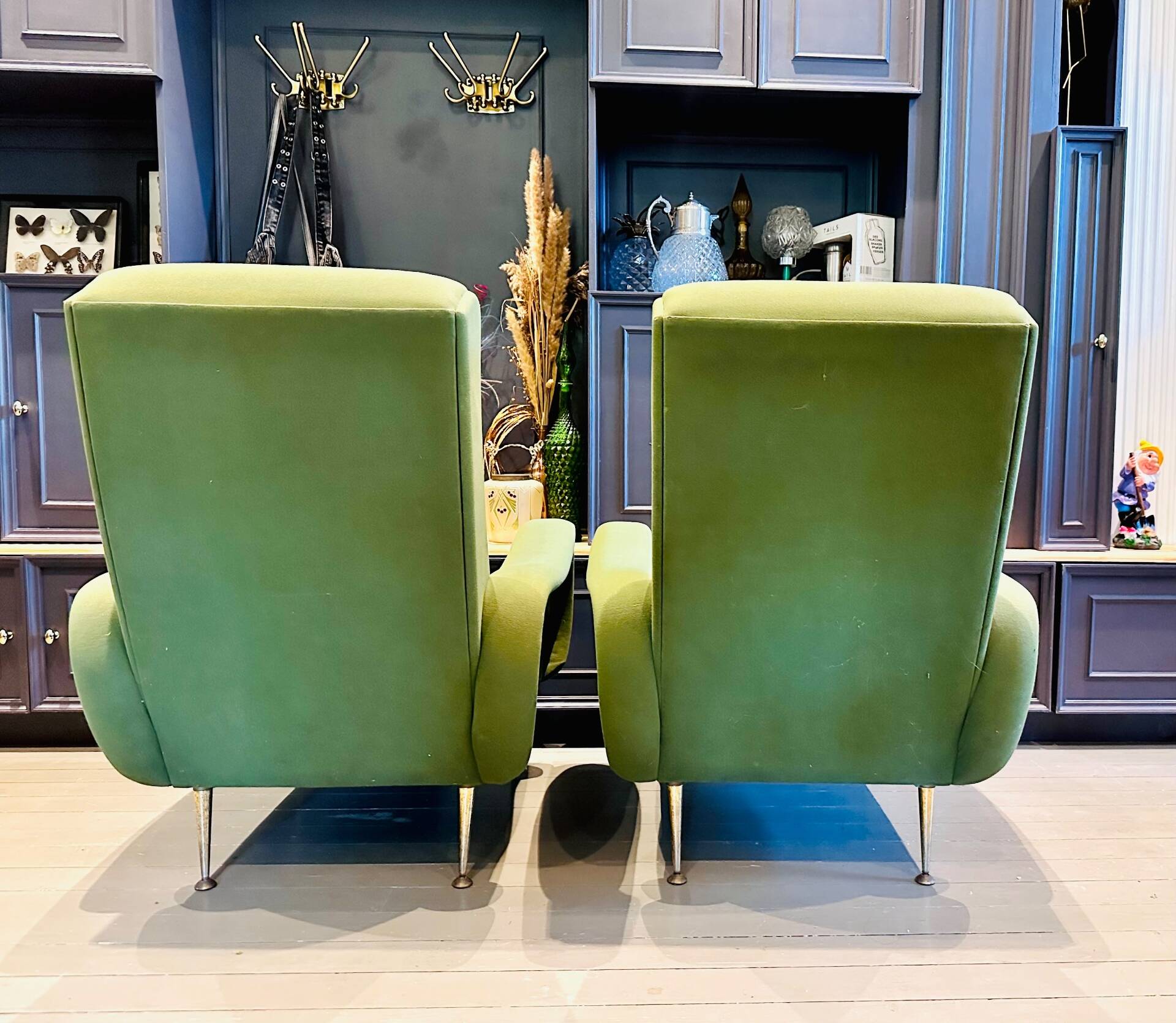 Pair of vintage mid-century organic design armchairs.