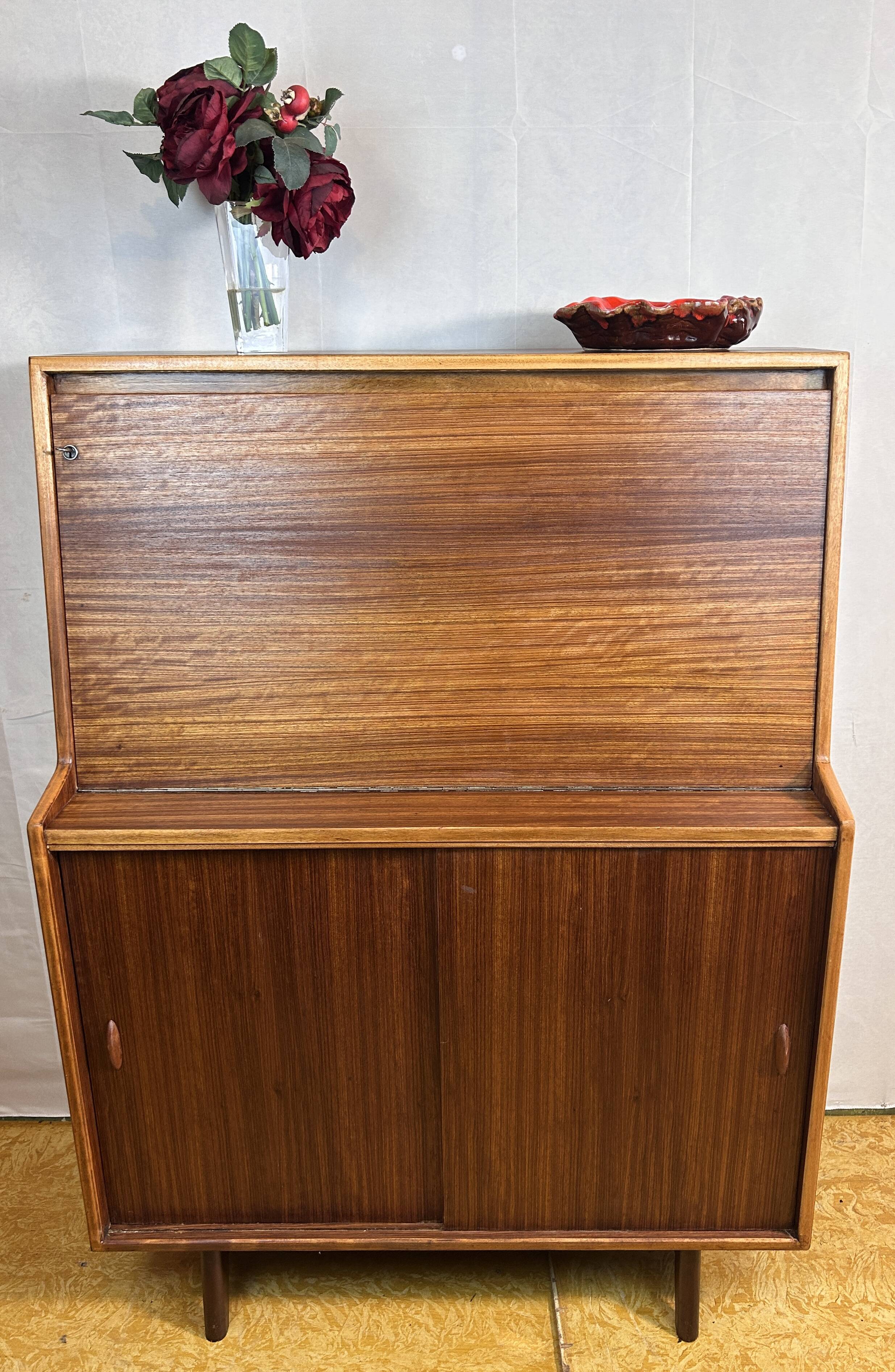 Mid century retro vintage teak bureau 1960