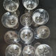 11 Large crystal glasses engraved Boch geometric pattern