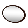 Miroir biseauté avec son cadre en bois massif en forme ovale