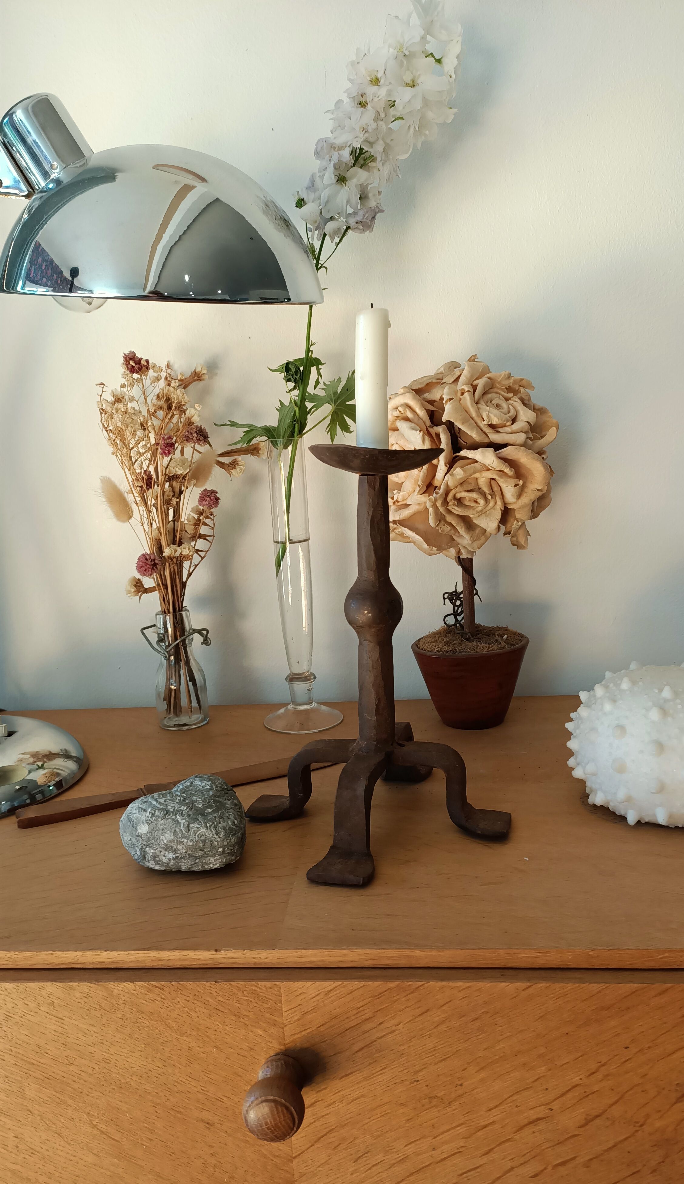 Set 4 steel candle holders