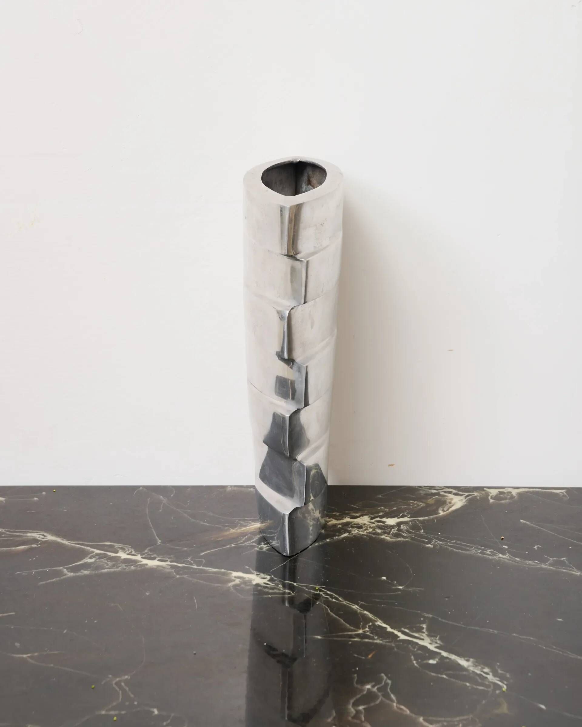 Vase "Strates" XL en fonte aluminium, 1970s