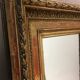 Miroir cadre ancien dit barbizon fin 1800 mouluré bois doré feuilles d'or art