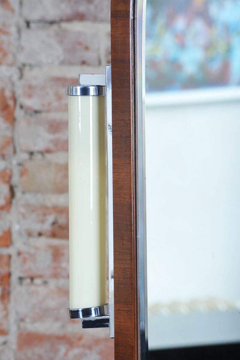 Czech Art Deco Dressing Mirror in Walnut, 1930s