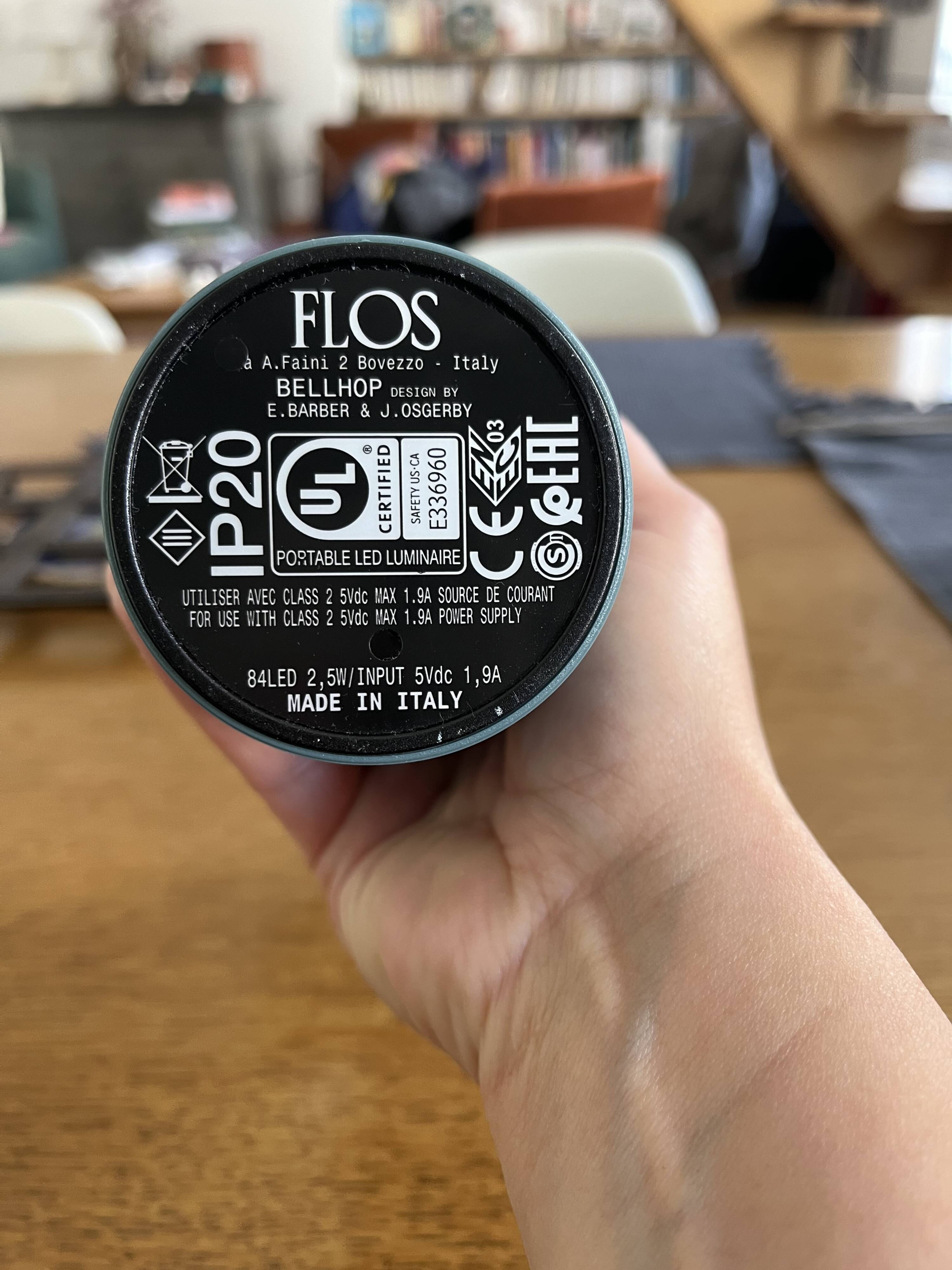 Bellhop Table Lamp Blue Gray Rechargeable Flos