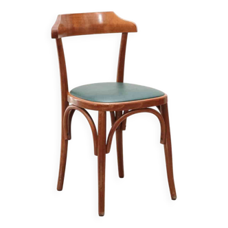 Chaise bistrot style Thonet rembourrée chêne et vert