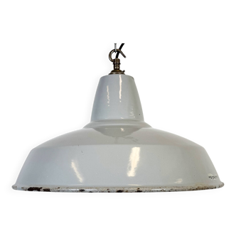 Lampe à suspension industrielle en émail gris de Thorlux, années 1960