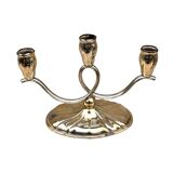 Three-armed, plated candlestick, Germany, 1940s.