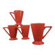 4 red ceramic mugs, Churchill England
