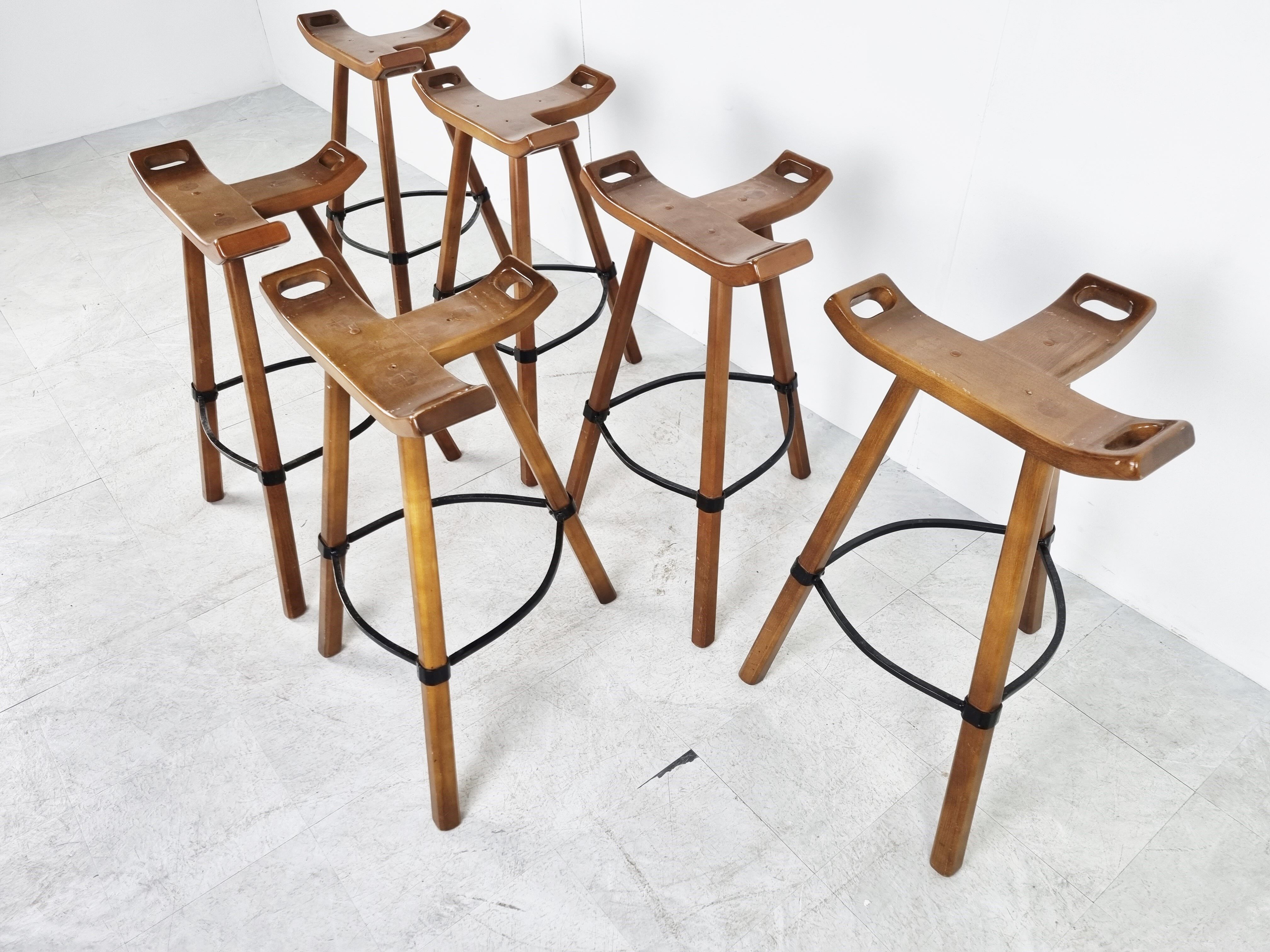 Mid century brutalist bar stools, 1960s