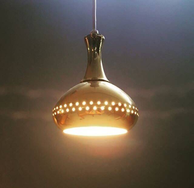 Pair of brass lamps by Hans-Agne Jakobsson, Scandinavia (Tynell Lisa Pape)