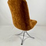Pair of  chairs - 1970´s - chrome and brown velvet