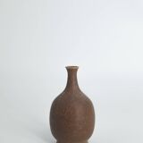 Small Mid-Century Scandinavian Modern Collectible Brown Stoneware Vase by Gunnar Borg, Set of 4