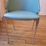 Set of 6 leather chairs by designer Bernard Dequet from the 90s
