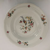 Assiette creuse porcelaine Sarguemines oiseau
