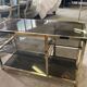 Storage modules in brass and smoked glass design 70s