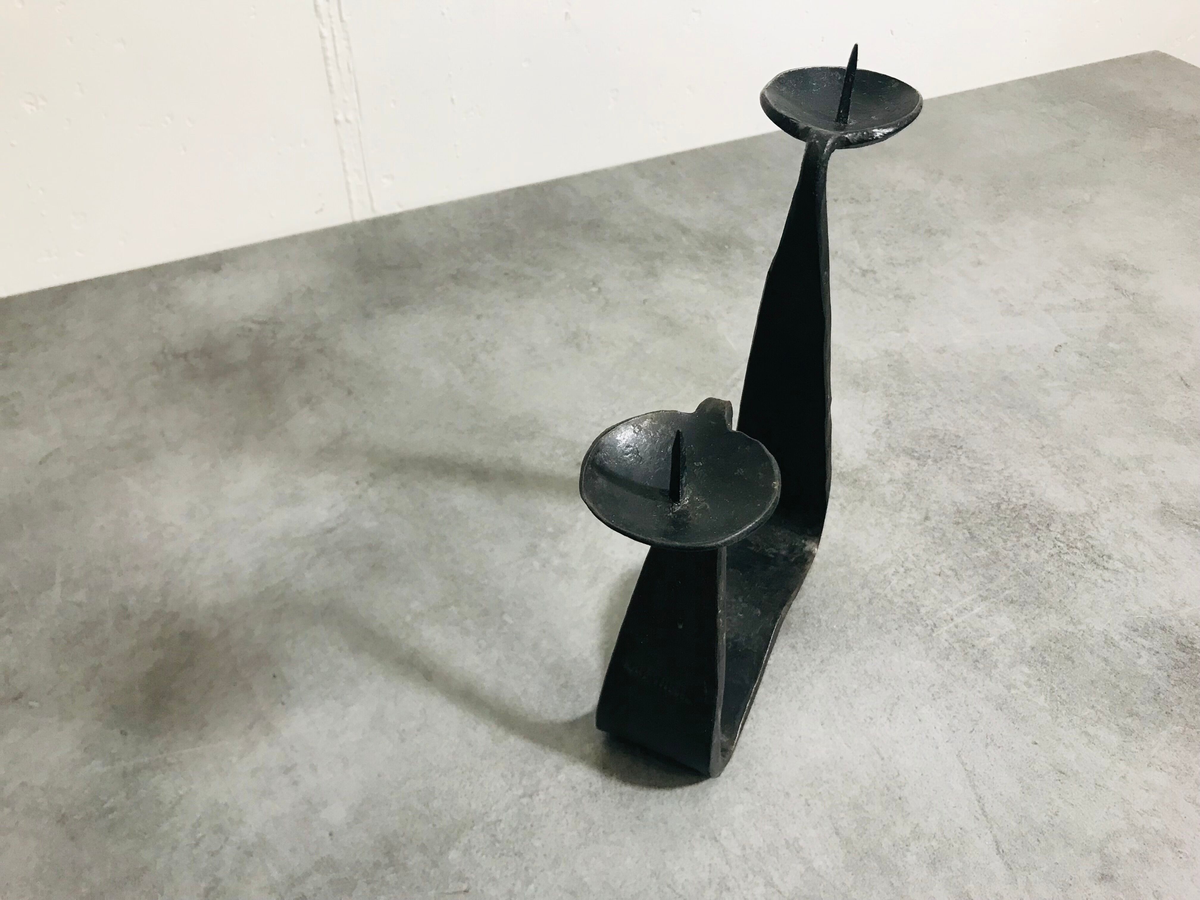 Modernist brutalist candle holder