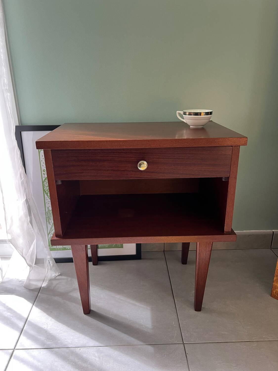 Vintage wooden bedside table