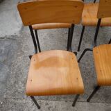 Set of 6 wooden and iron chairs