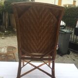 Armchair high back vintage rattan