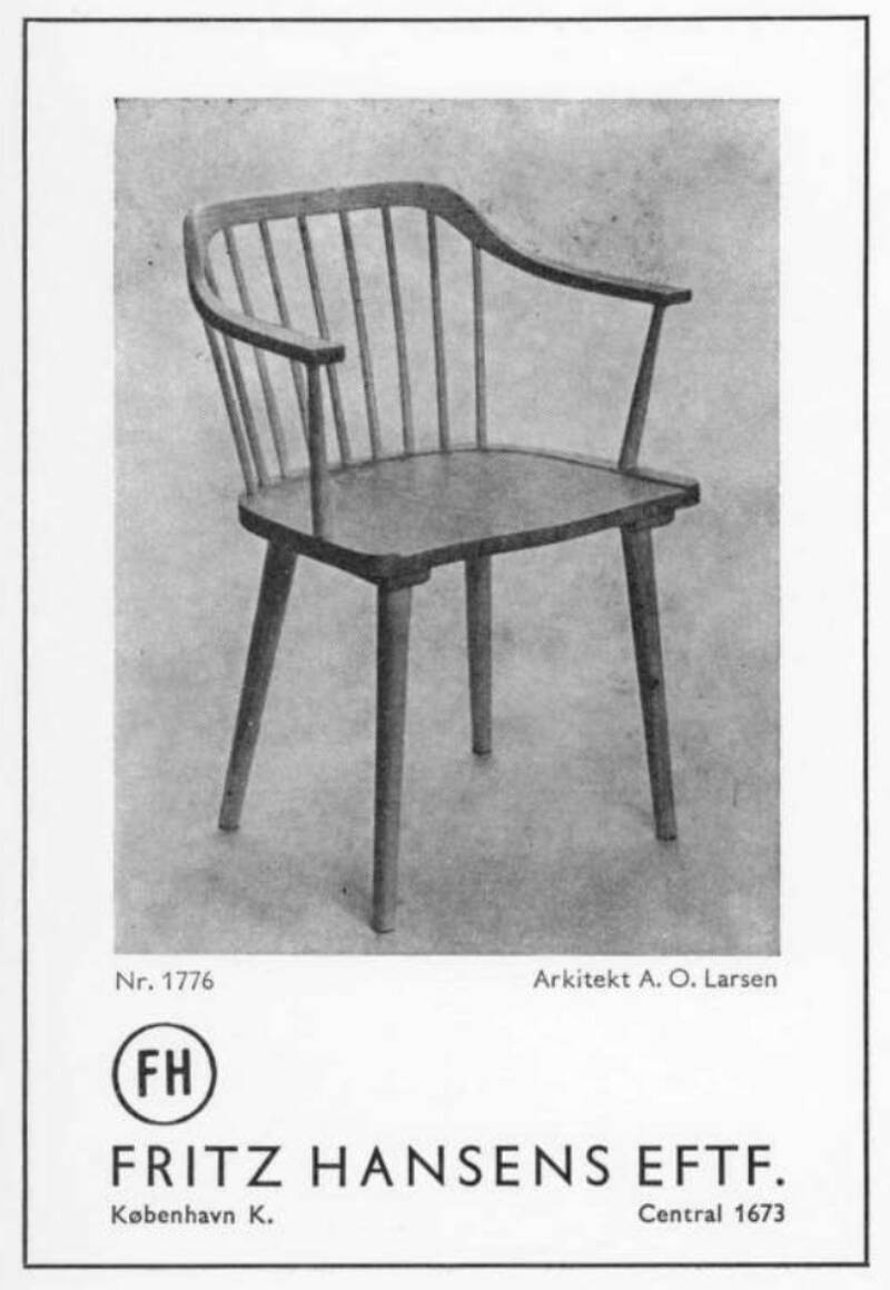 Spindle back armchair by Axel O. Larsen, Model 1776 FH, Denmark, 1940s