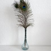 Vase soliflore en verre soufflé bullé torsadé Biot vintage