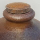 Antique two-handle glazed terracotta jar