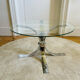 Table basse vintage en verre et chrome