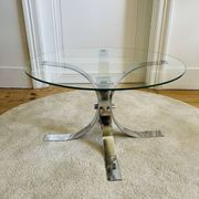 Vintage coffee table in glass and chrome