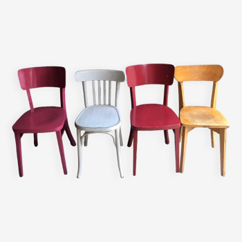 Lot de 4 chaises bistrot Baumann