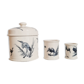 Series of 3 porcelain pots