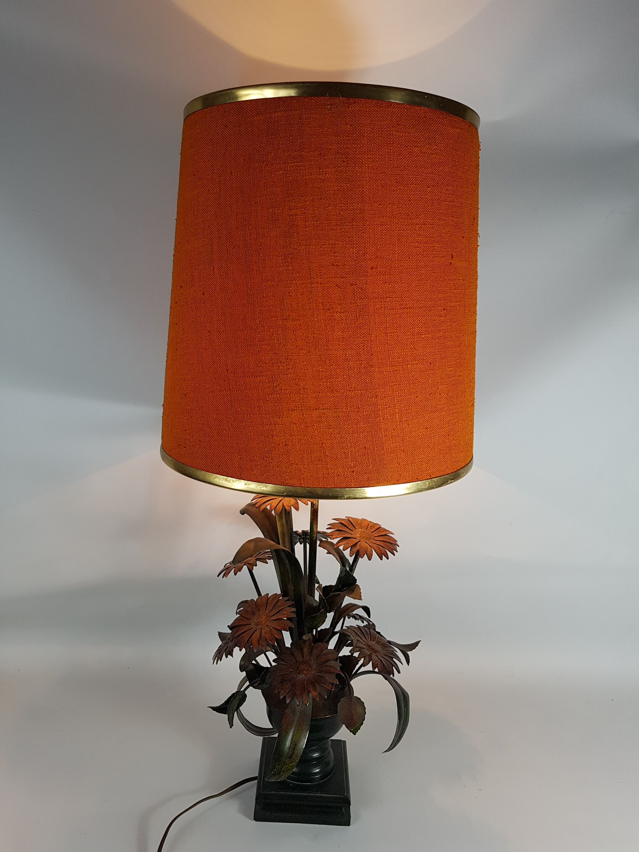 Lamp deco marguerittes metal Vintage 70s