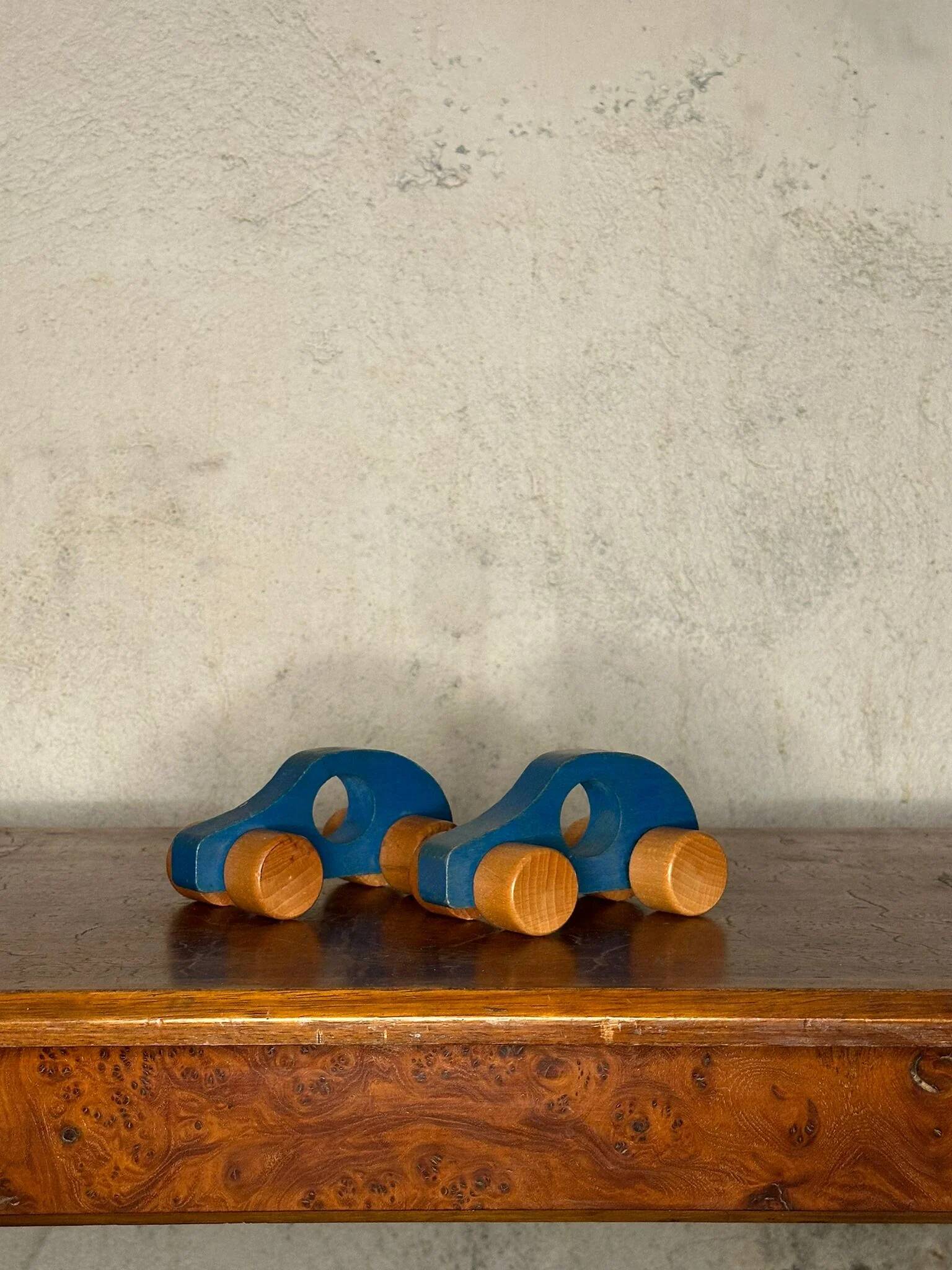 Pair of wooden cars