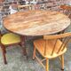 Antique round farmhouse table, modular vintage furniture