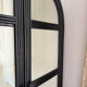 Black woven wood display cabinet