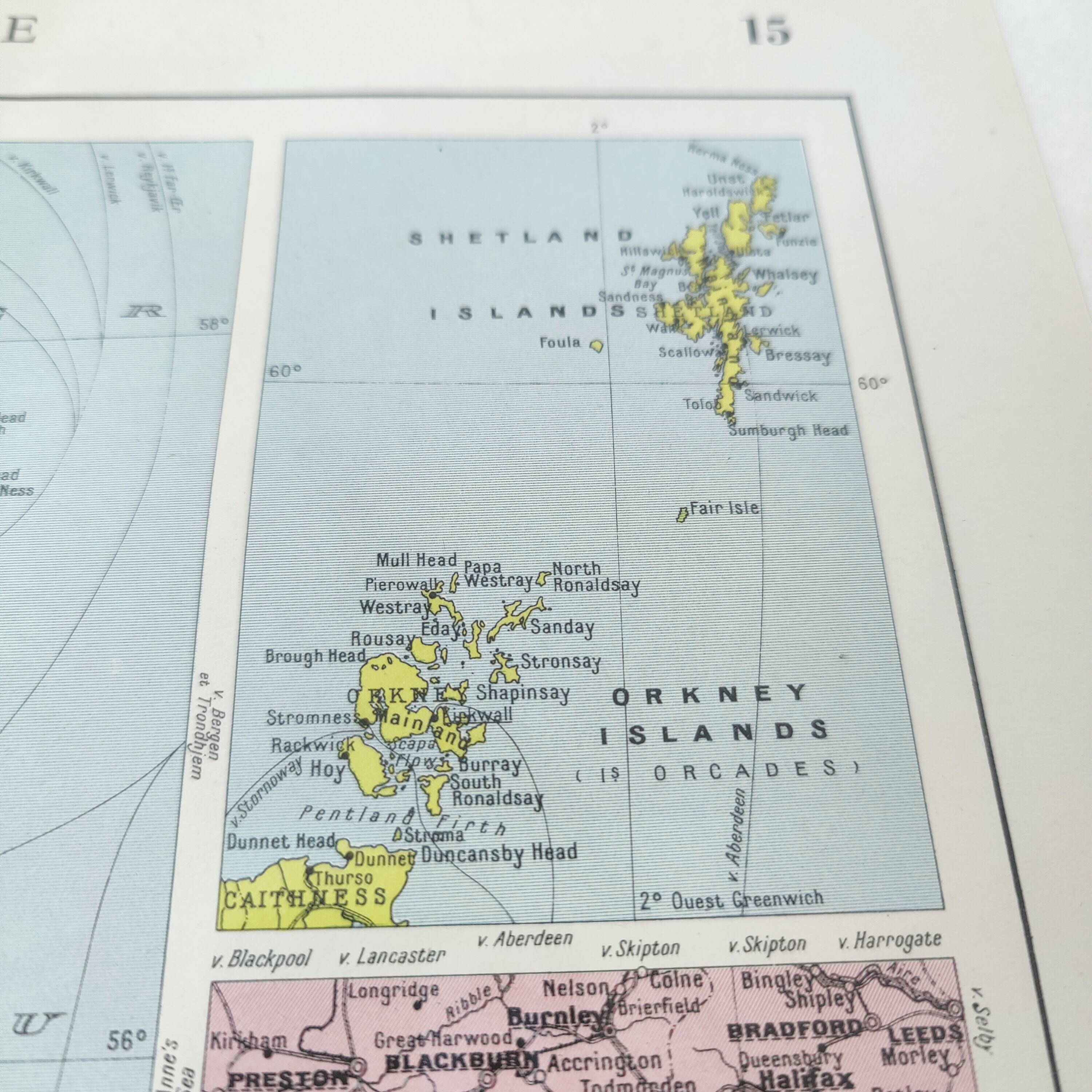 Old map of Great Britain and Ireland 43x43cm from 1950