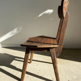 Solid wood chair with hexagonal seat