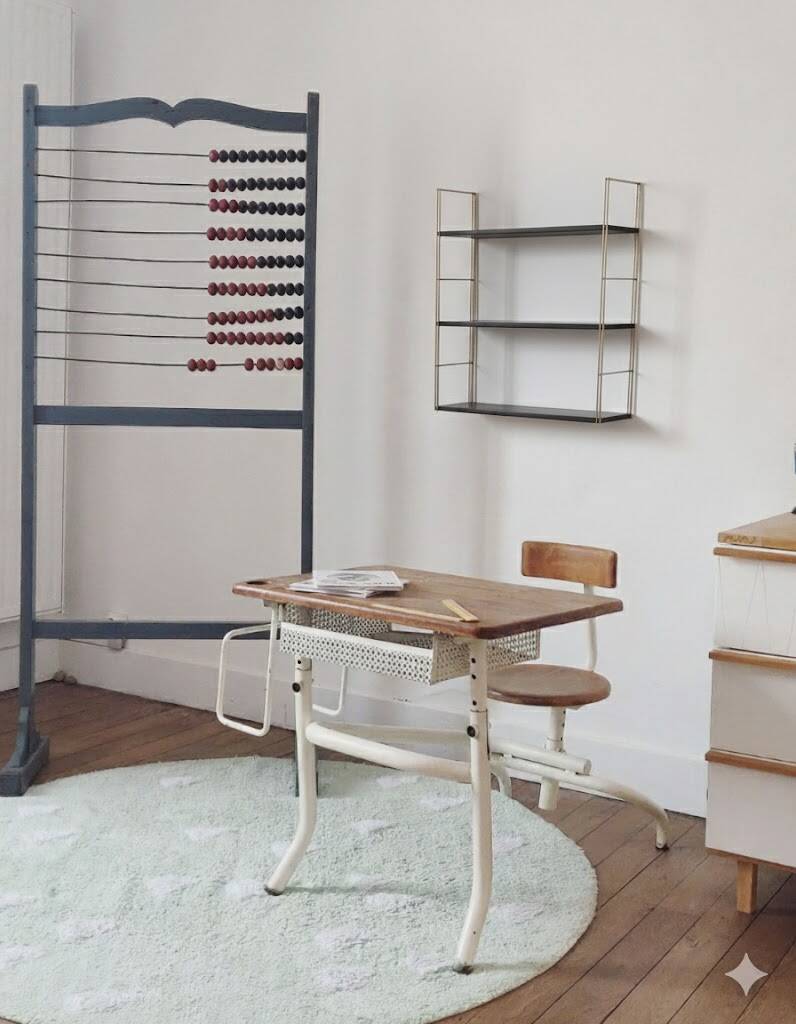 String shelf from the 60s, brown.