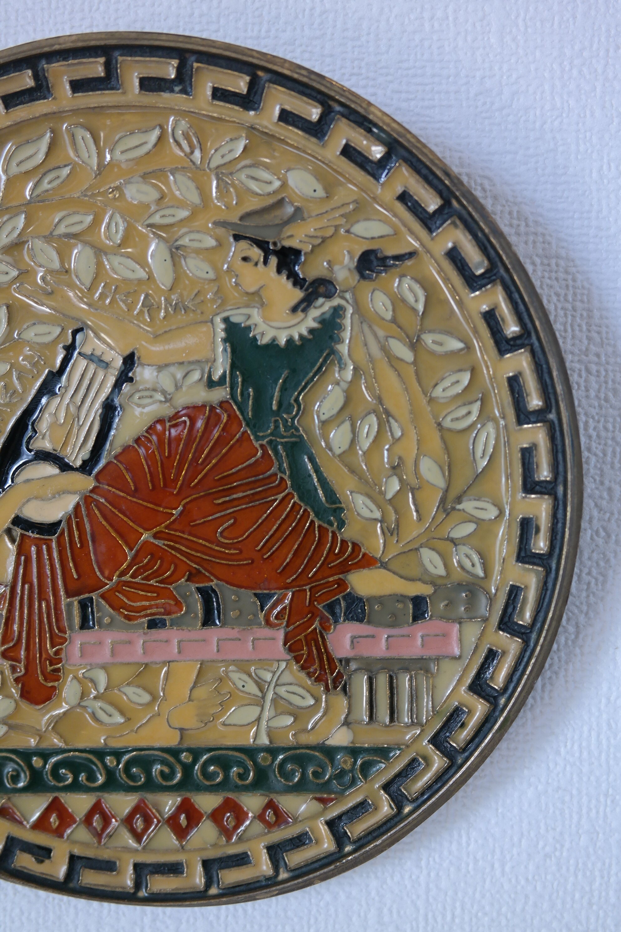 Bronze decorative plate Hermes Greece