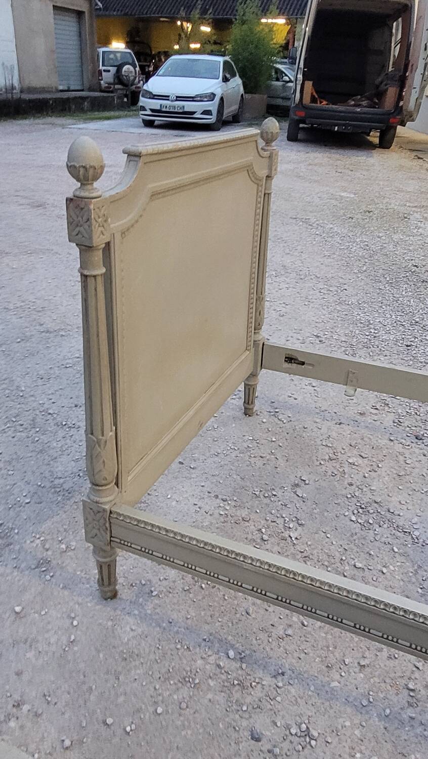 Pair of antique Louis XVI style beds with patina - 1900s