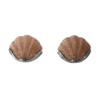 Pair of art deco style shell sco wall lamps 60/70