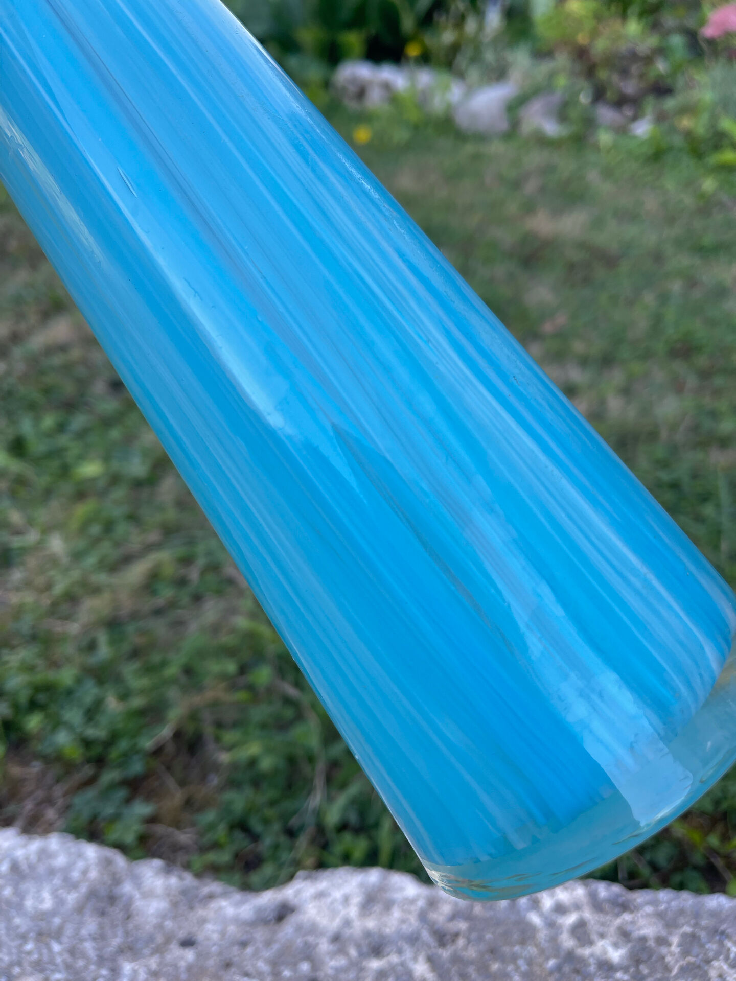 Large Murano vase in turquoise glass – 53 cm – Vintage