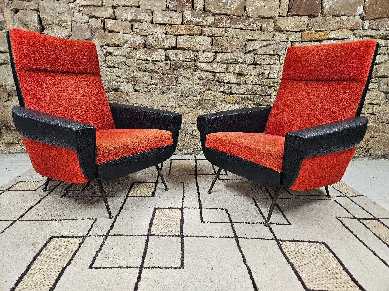 Pair of vintage 70s armchairs