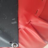 Chaise baquet vintage orange (plastique + cuir)